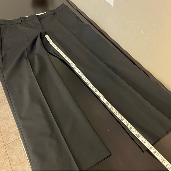 Theory Emery women’s Black Wide Leg Pants wool blend size 10 career pants - Picture 10 of 14